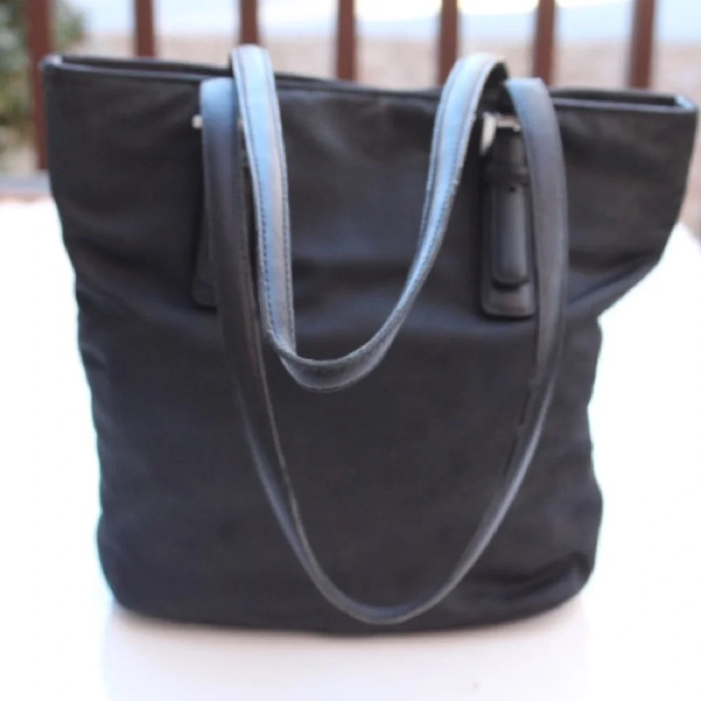Vintage Coach twill fabric bag